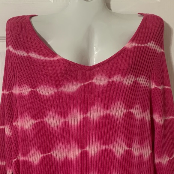 Westbound Hot Pink Plus Size 3/4 Sleeve Sweater - Picture 3 of 8